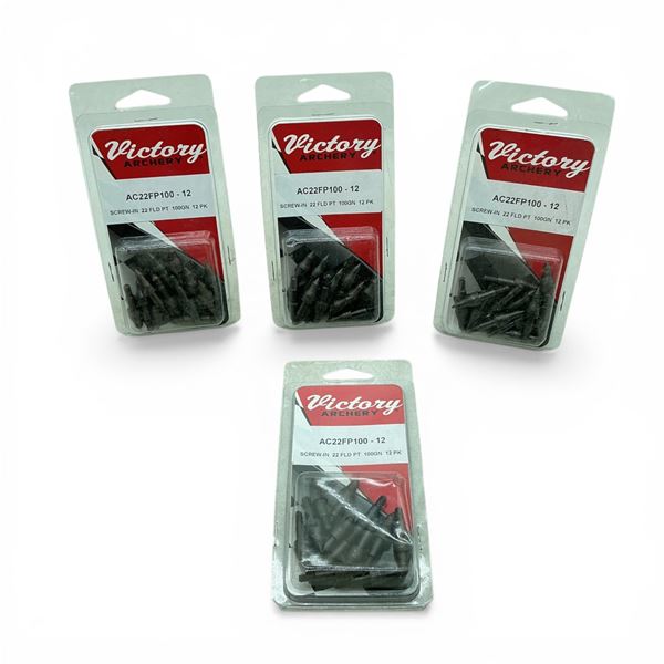 Victory Archery Screw-In 22 Field Point, 100 Grain, 12 Pack X 4 Qty