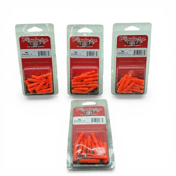 Victory Archery Blazer Nock, Neon Orange, 12 Pack X 4 Qty