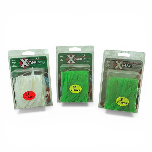 Bohning Archery 3" X-Vane Broadhead Vane, Green and White, 100 Pack X 3 Total Qty