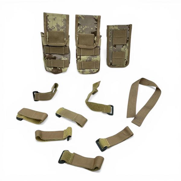 Desert Camo Rifle Magazine Molle Pouch with Velcro Straps X 3 Qty