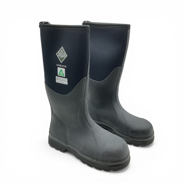 Muck Chore Grade 1 All Conditions Safety Work Boot Men's Size 9 and Women's size 10, Black