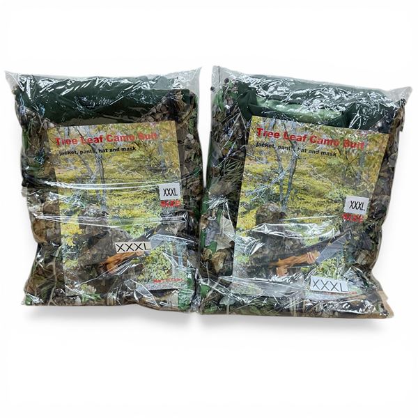 Tree Leaf Camo Suit Includes Jacket, Pants, Hat and Mask Size XXXL X 2 Qty