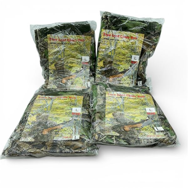 Tree Leaf Camo Suit Includes Jacket, Pants, Hat and Mask Size L X 4 Qty
