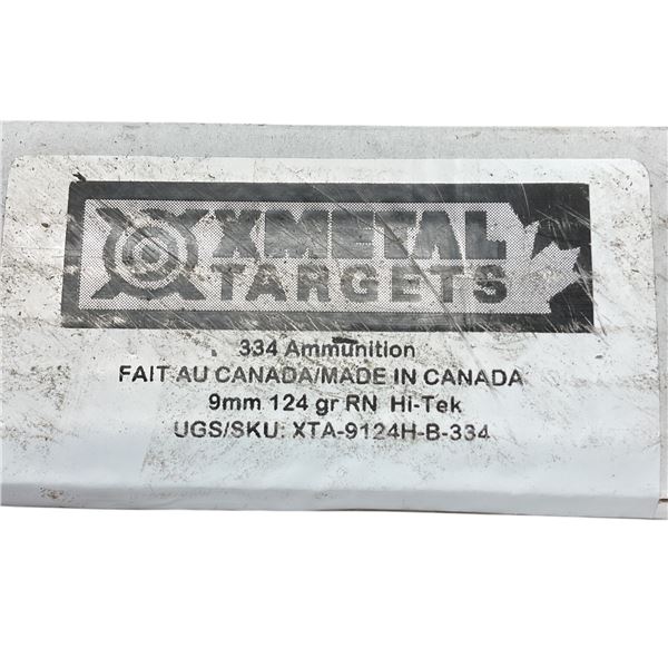 XMetal 9mm, 124 Grain RN Hi-Tek Ammunition, 334 Rounds