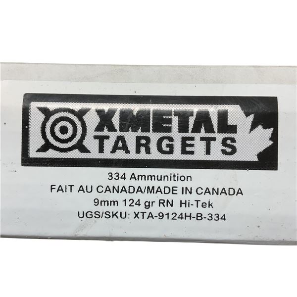 XMetal 9mm, 124 Grain RN Hi-Tek Ammunition, 334 Rounds