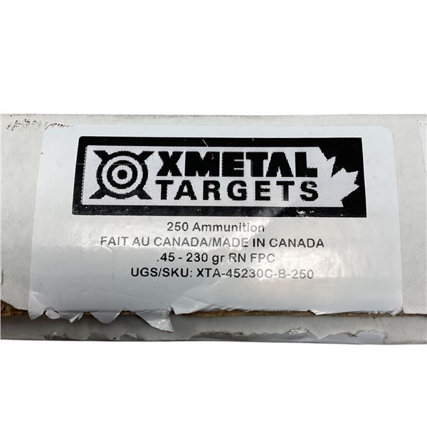 XMetal .45 Auto, 230 Grain RN FPC Ammunition, Approximately 200 Rounds