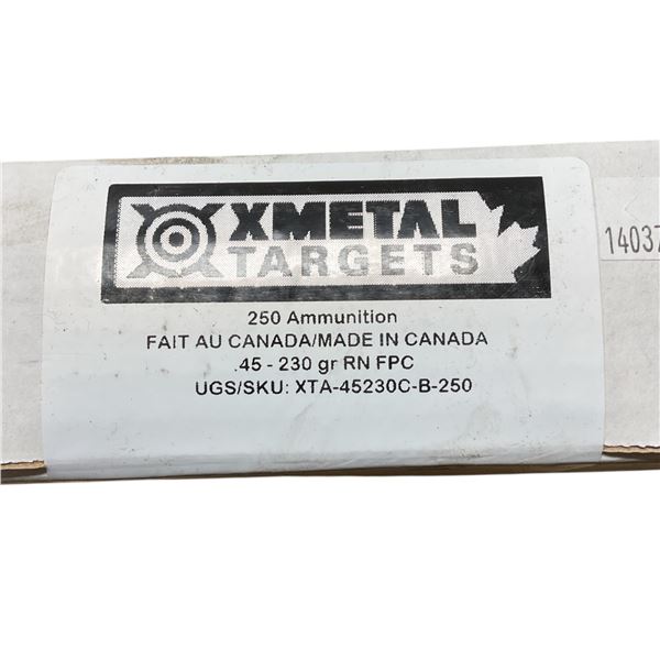 XMetal .45 Auto, 230 Grain RN FPC Ammunition, 250 Rounds
