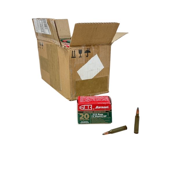 Barnaul .223 Rem, 62 Grain SPBT Non-Corrosive Ammunition, 500 Rounds
