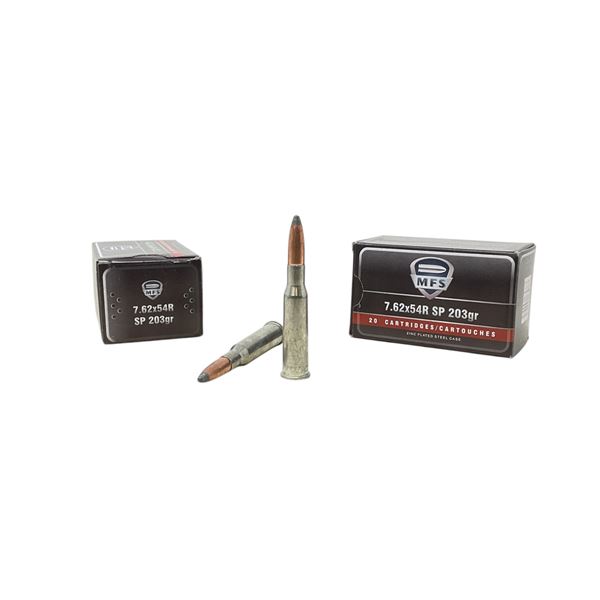 MFS 7.62x54R, 203 Grain SP Ammunition, 40 Rounds