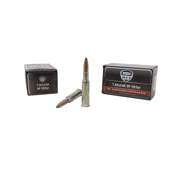 MFS 7.62x54R, 203 Grain SP Ammunition, 40 Rounds