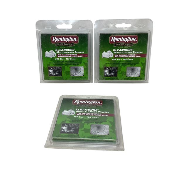 Remington Black Powder Kleanbore 209 Muzzleloading Primers, 100 Pack X 3 Qty