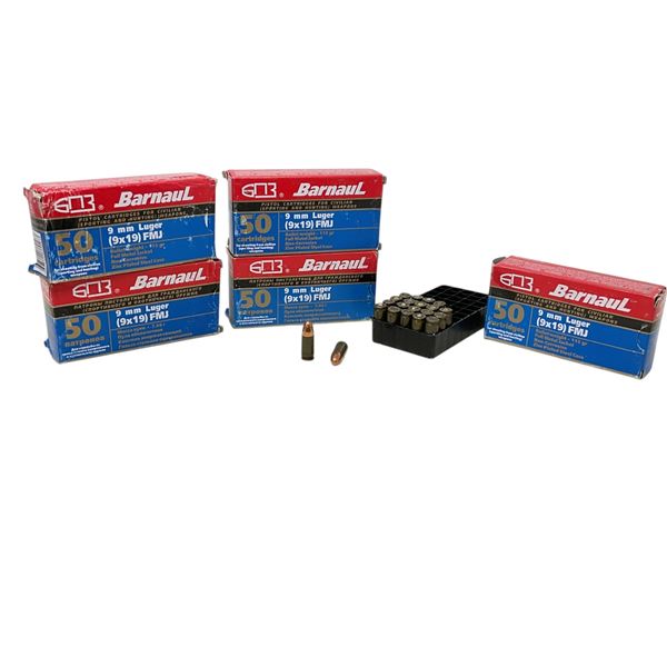 Barnaul 9mm Luger, 115 Grain FMJ Non-Corrosive Ammunition, 221 Rounds