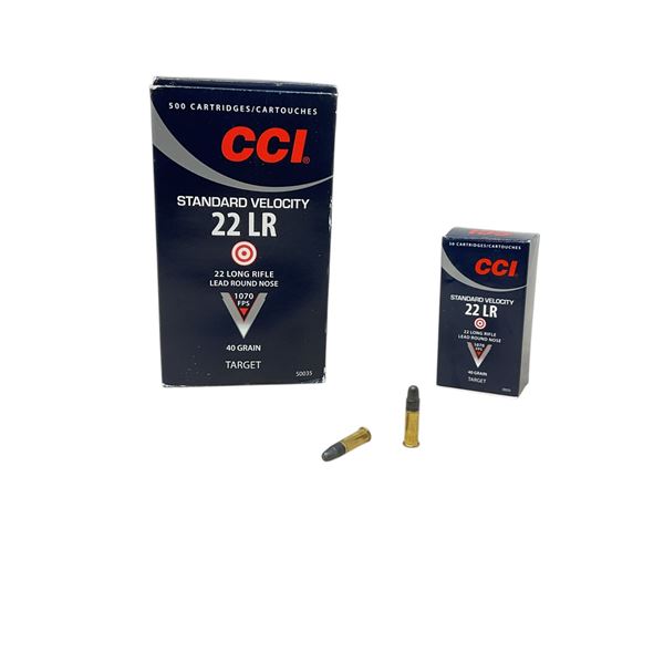 CCI Standard Velocity .22 LR, 40 Grain LRN Target Ammunition, 500 Rounds