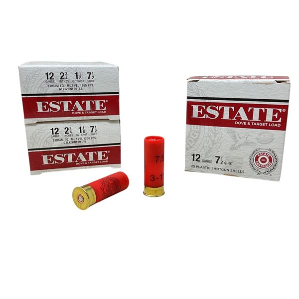 Estate Dove and Target Load 12 Ga, 2-3/4", 1-1/8 oz, #7.5 Shot Ammunition, 75 Rounds