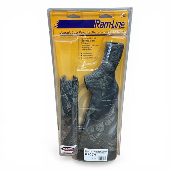 Ramline Synthetic Replacement 2 Pc Shotgun Stock for Remington 870 in Realtree Hardwoods Camo