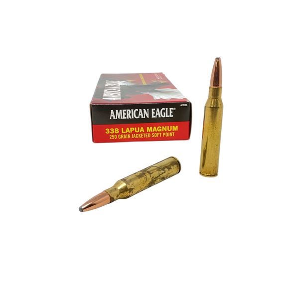 American Eagle 338 Lapua Magnum, 250 Grain JSP Ammunition, 20 Rounds