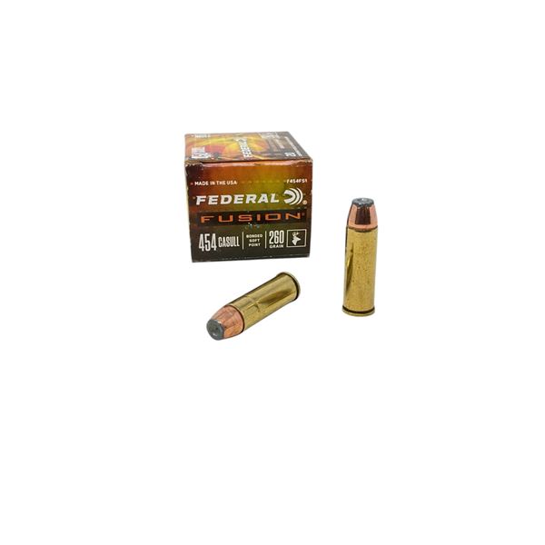 Federal Fusion 454 Casull, 260 Grain Bonded SP Ammunition, 20 Rounds