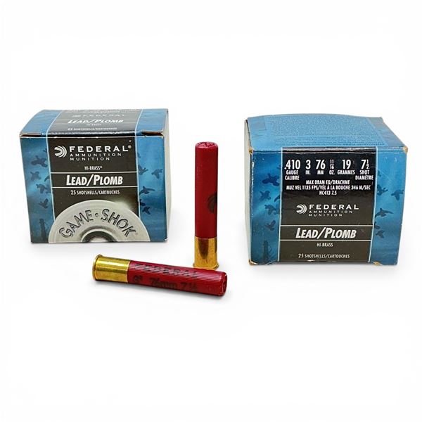 Federal Game Shok Lead 410 Ga, 3", 11/16 oz, #7.5 Shot Ammunition, 46 Rounds