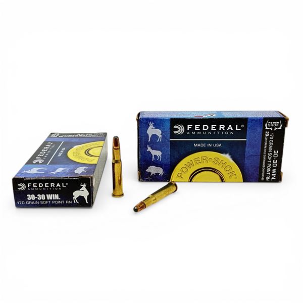 Federal Power-Shok 30-30 Win, 170 Grain Soft Point RN Ammunition, 40 Rounds