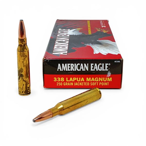 American Eagle 338 Lapua Magnum, 250 Grain JSP Ammunition, 20 Rounds