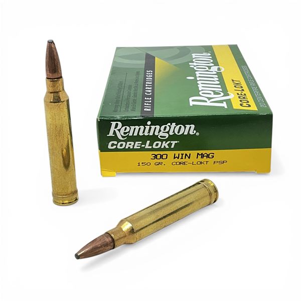 Remington 300 Win Mag, 150 Grain Core-Lokt PSP Ammunition, 20 Rounds
