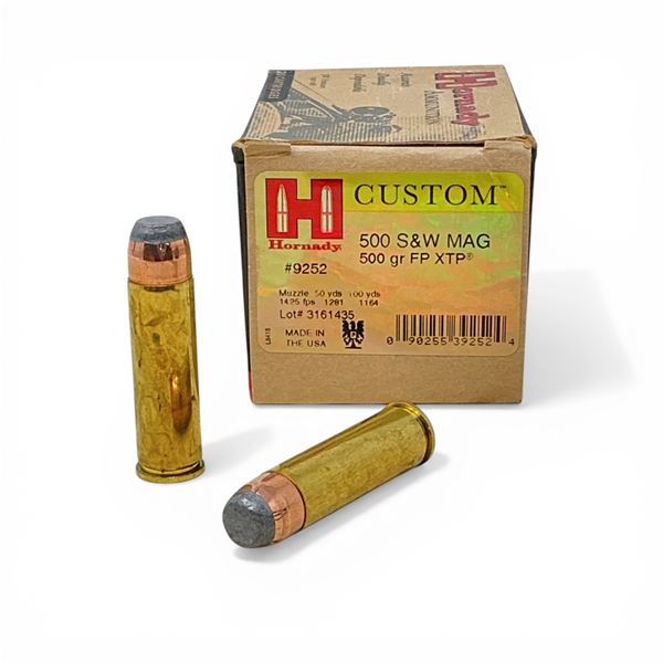 Hornady Custom 500 S&W Mag, 500 Grain FP XTP Ammunition, 20 Rounds