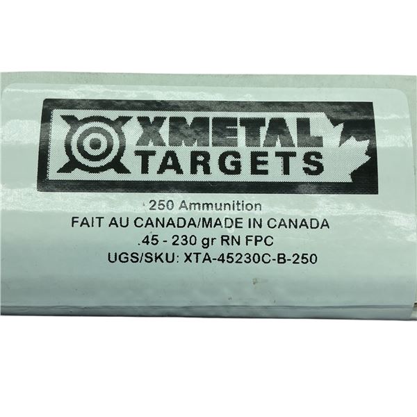 XMetal .45 Auto, 230 Grain RN FPC Ammunition, 250 Rounds