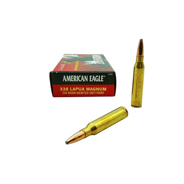 American Eagle 338 Lapua Magnum, 250 Grain JSP Ammunition, 20 Rounds