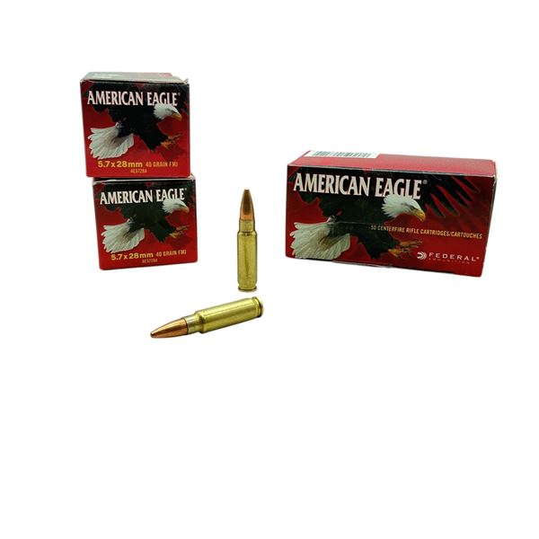American Eagle 5.7x28mm, 40 Grain FMJ Ammunition, 150 Rounds