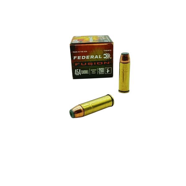 Federal Fusion 454 Casull, 260 Grain Bonded SP Ammunition, 20 Rounds