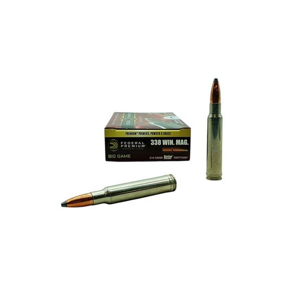 Federal Big Game .338 Win Mag, 210 Grain Nosler Partition Ammunition, 20 Rounds