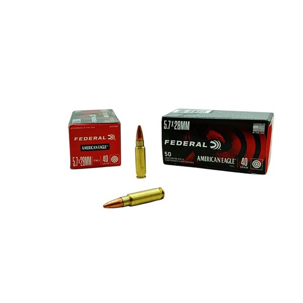American Eagle 5.7x28mm, 40 Grain FMJ Ammunition, 100 Rounds
