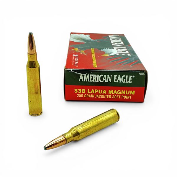 American Eagle 338 Lapua Magnum, 250 Grain JSP Ammunition, 20 Rounds