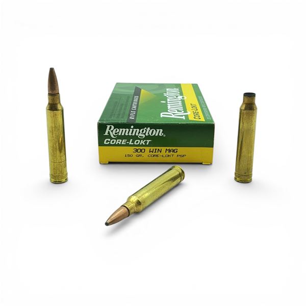 Remington 300 Win Mag, 150 Grain Core-Lokt PSP Ammunition, 17 Rounds and 3 Casings