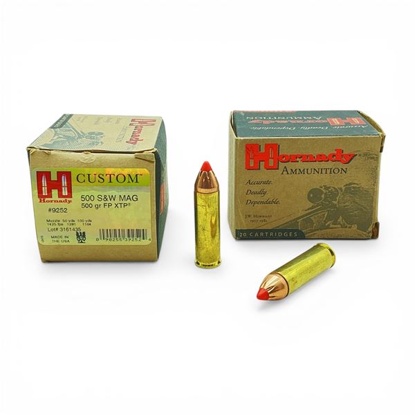 Hornady Custom 500 S&W Mag, 500 Grain and 300 Grain Ammunition, 30 Rounds Total