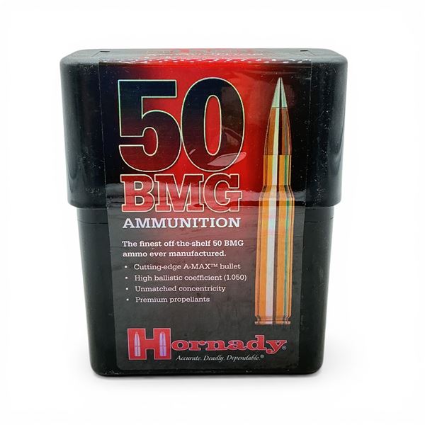Hornady 50 BMG, 750 Grain A-Max Ammunition, 10 Rounds