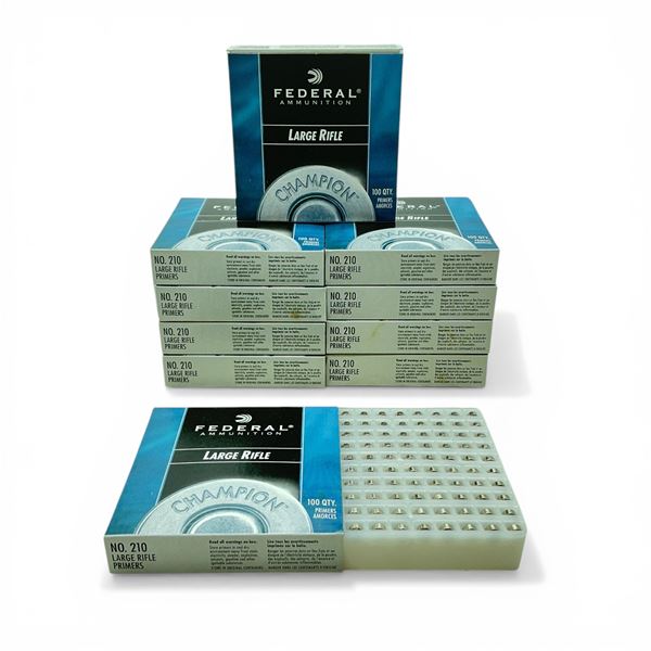 Federal Champion #210 Large Rifle Primers, 980 Qty