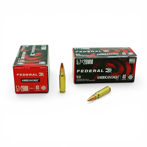 American Eagle 5.7x28mm, 40 Grain FMJ Ammunition, 100 Rounds