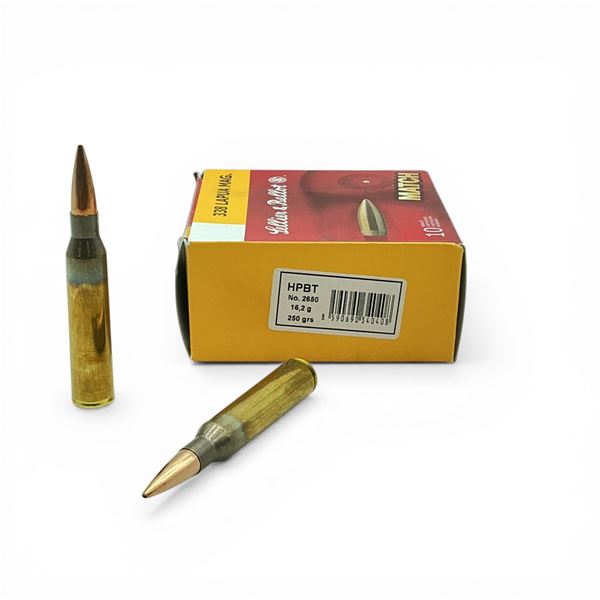 Sellier & Bellot Match 338 Lapua Mag, 250 Grain HPBT Ammunition, 10 Rounds