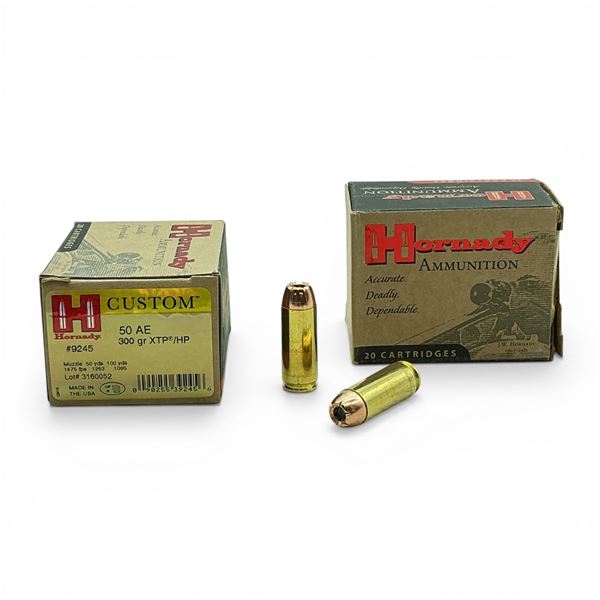 Hornady Custom 50 AE, 300 Grain XTP/ HP Ammunition, 40 Rounds