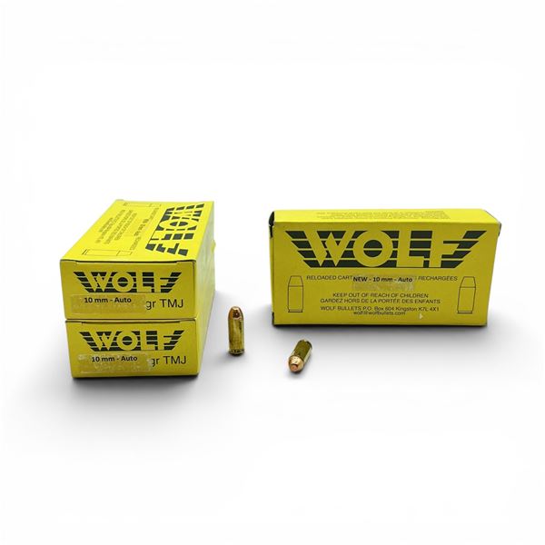 Wolf 10mm Auto, TMJ Ammunition, 150 Rounds