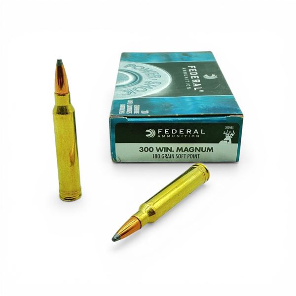 Federal Power-Shok .300 Win. Mag, 180 Grain SP Ammunition, 20 Rounds