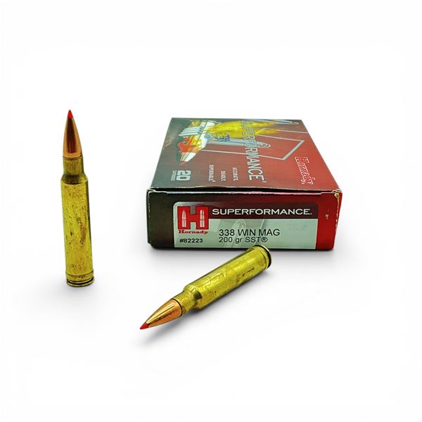 Hornady Superformance 338 Win Mag, 200 Grain SST Ammunition, 20 Rounds