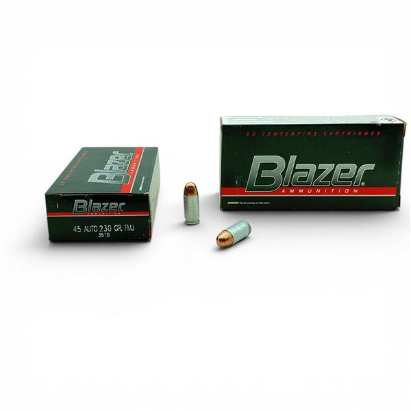 CCI Blazer 45 Auto, 230 Grain FMJ Ammunition, 100 Rounds