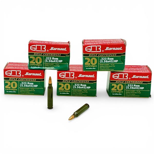 Barnaul .223 Rem, 62 Grain HPBT Non-Corrosive Ammunition, 99 Rounds