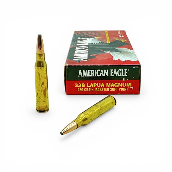 American Eagle 338 Lapua Magnum, 250 Grain JSP Ammunition, 20 Rounds