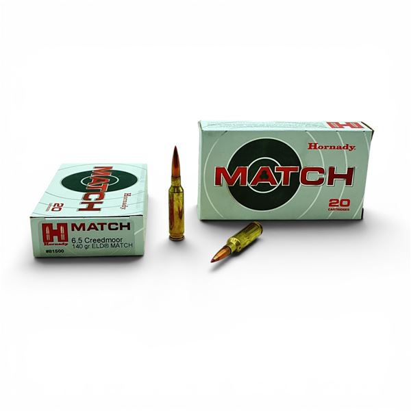 Hornady Match 6.5 Creedmoor, 140 Grain ELD Match Ammunition, 40 Rounds