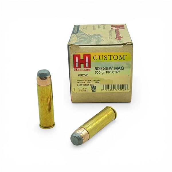 Hornady Custom 500 S&W Mag, 500 Grain FP XTP Ammunition, 20 Rounds