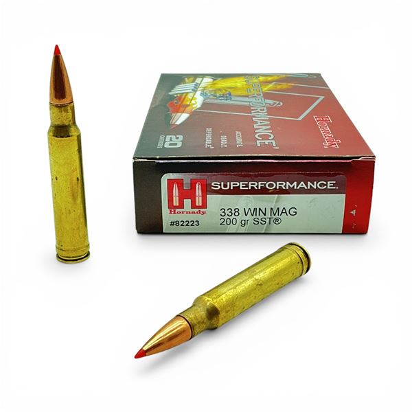Hornady Superformance 338 Win Mag, 200 Grain SST Ammunition, 20 Rounds