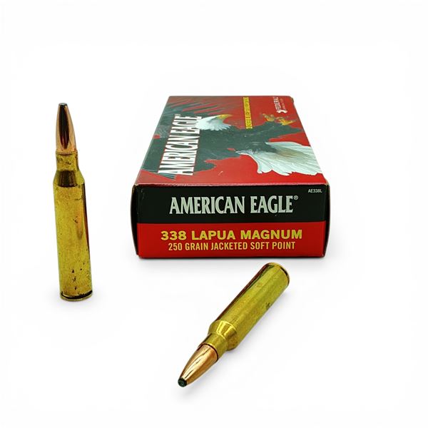 American Eagle 338 Lapua Magnum, 250 Grain JSP Ammunition, 20 Rounds